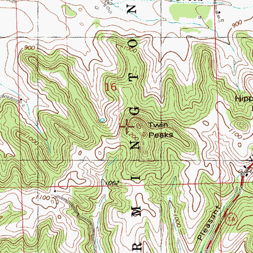 Topographic Map of Twin Peaks, WI