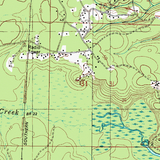Topographic Map of Malcolm Church, AL