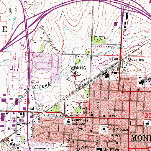 Topographic Map of Twining Park, WI