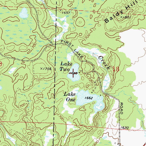 Topographic Map of Lake Two, WI