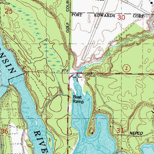 Topographic Map of Twomile Creek, WI