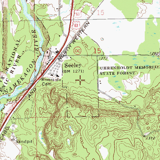 Topographic Map of Uhrenholdt Memorial State Forest, WI