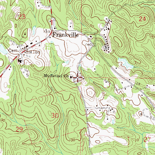 Topographic Map of Mount Bethel Cemetery, AL