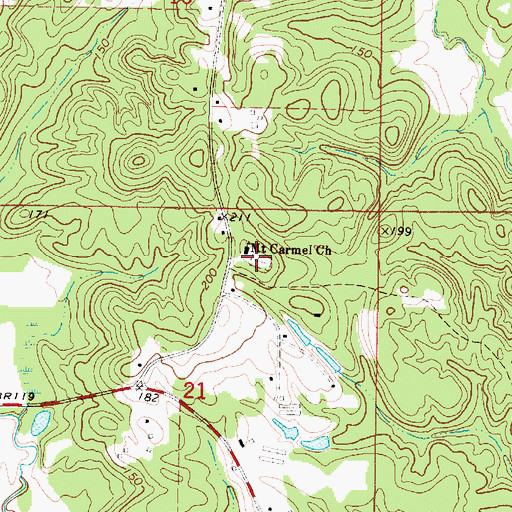 Topographic Map of Mount Carmel Cemetery, AL