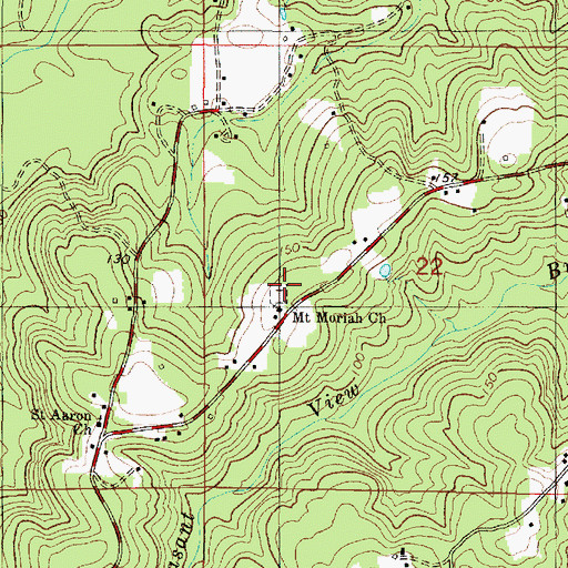 Topographic Map of Mount Moriah Cemetery, AL