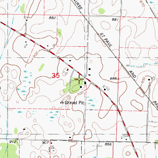 Topographic Map of Union Dairy School (historical), WI