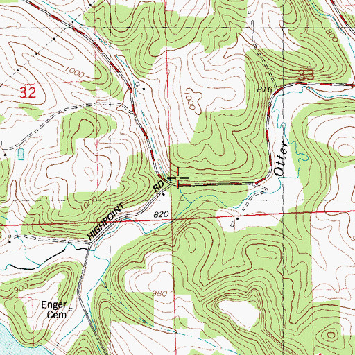 Topographic Map of Union Mill School, WI