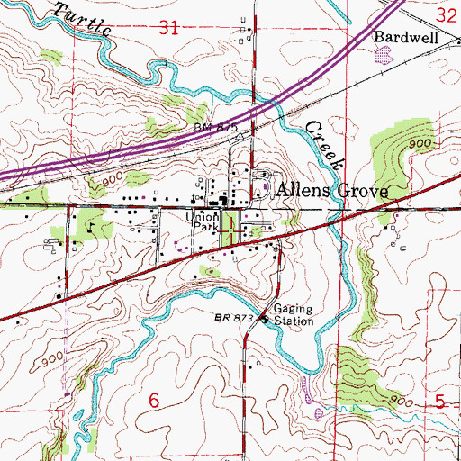 Topographic Map of Union Park, WI