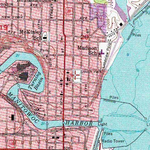 Topographic Map of Union Park, WI