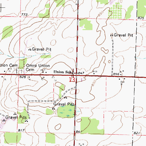 Topographic Map of Omro Junction Elementary School, WI