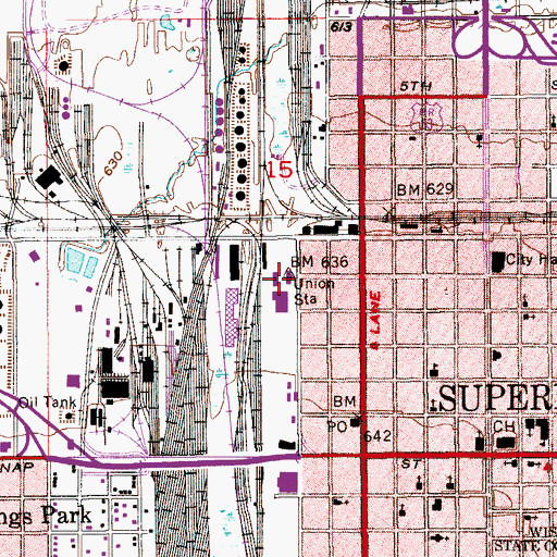 Topographic Map of Union Station, WI