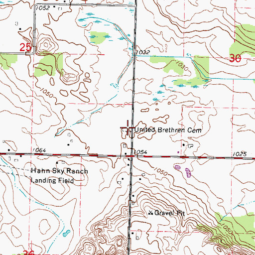 Topographic Map of Albright Evangelical United Brethren Cemetery, WI