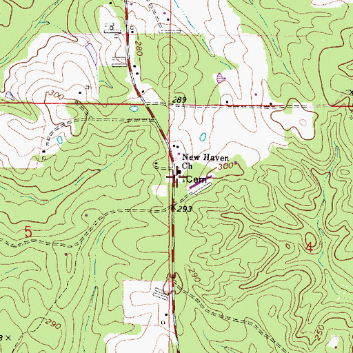 Topographic Map of New Haven Cemetery, AL