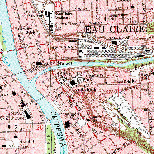 Topographic Map of University Park, WI