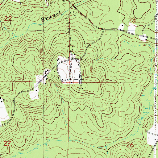 Topographic Map of Oak Hill Church, AL