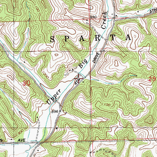 Topographic Map of Upper Big Creek School, WI