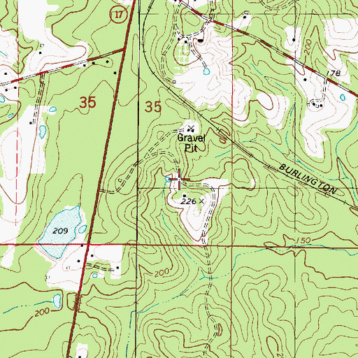 Topographic Map of Old Methodist Cemetery, AL