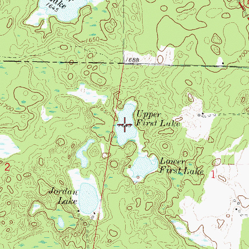 Topographic Map of Upper First Lake, WI