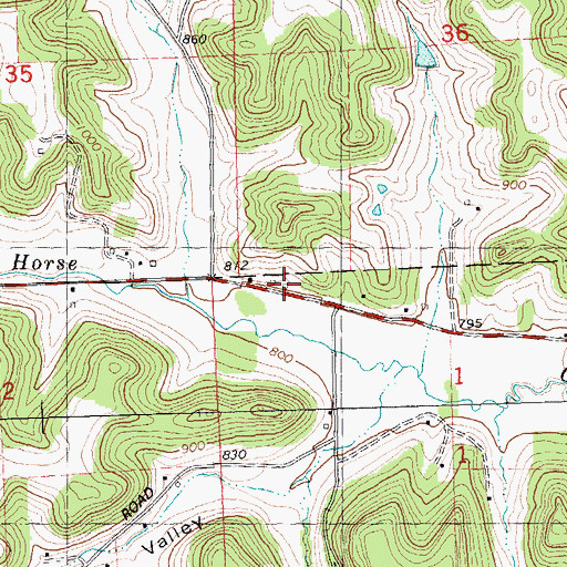 Topographic Map of Upper Horse Creek School (historical), WI