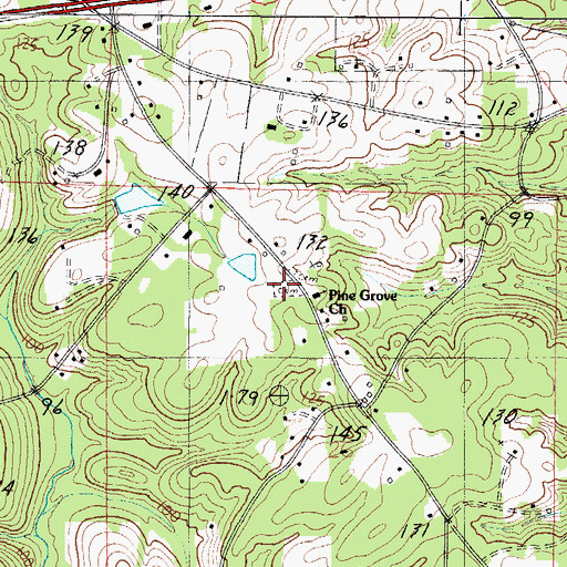 Topographic Map of Pine Grove Cemetery, AL
