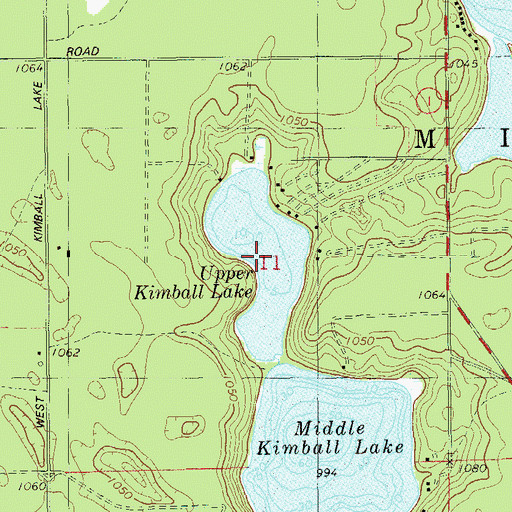 Topographic Map of Upper Kimball Lake, WI