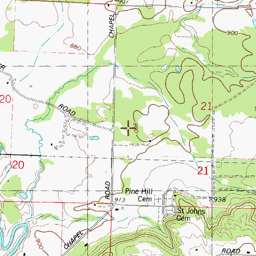 Topographic Map of Upper Narrows, WI