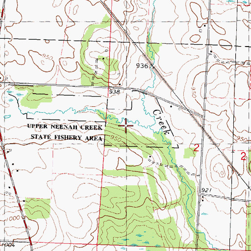 Topographic Map of Upper Neenah Creek State Fishery Area, WI