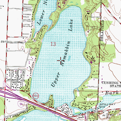 Topographic Map of Upper Nemahbin Lake, WI