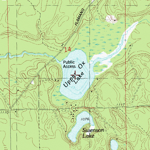 Topographic Map of Upper Ox Lake, WI