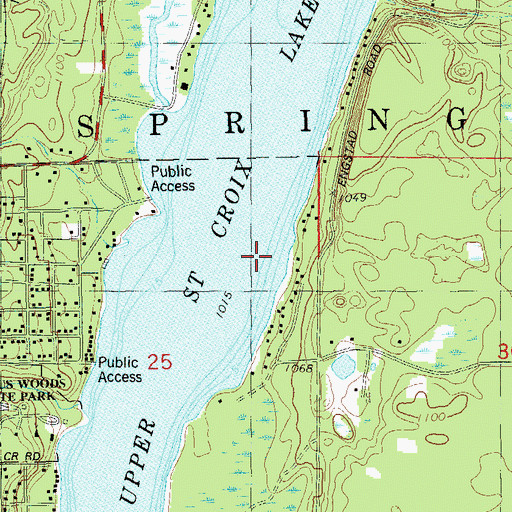 Topographic Map of Upper Saint Croix Lake, WI