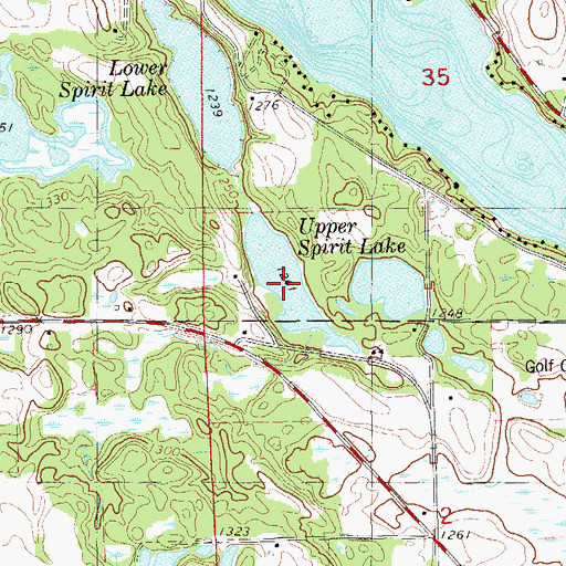 Topographic Map of Upper Spirit Lake, WI
