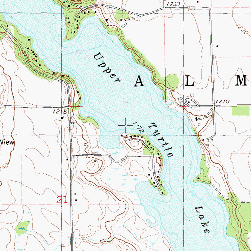 Topographic Map of Upper Turtle Lake, WI