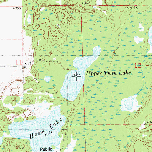 Topographic Map of Upper Twin Lake, WI