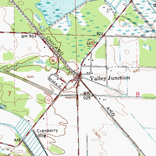 Topographic Map of Valley Junction, WI