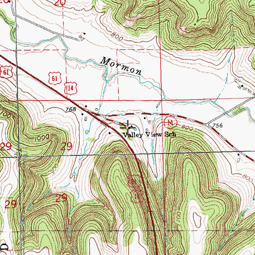 Topographic Map of Valley View School, WI