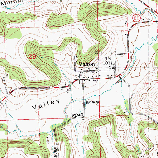Topographic Map of Valton, WI