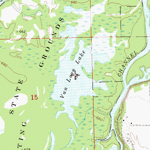 Topographic Map of Van Loon Lake, WI