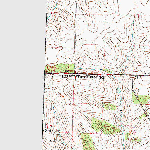 Topographic Map of Van Meter School, WI