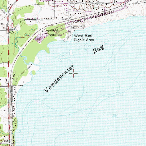 Topographic Map of Vandeventer Bay, WI