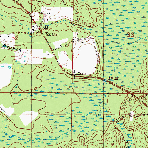 Topographic Map of Richardson Cemetery, AL