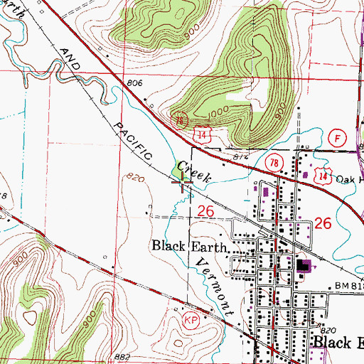 Topographic Map of Vermont Creek, WI