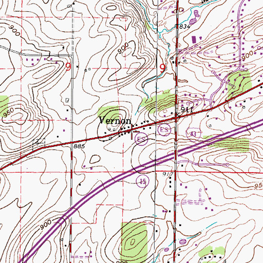Topographic Map of Vernon, WI