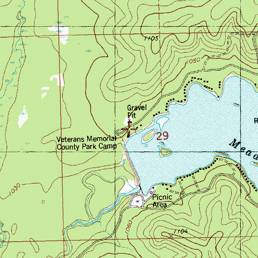 Topographic Map of Veterans Memorial County Park Camp, WI