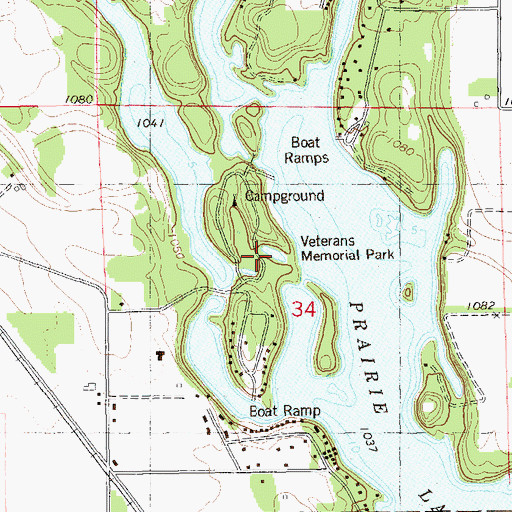 Topographic Map of Veterans Memorial Park, WI