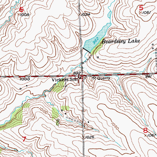 Topographic Map of Vickers School, WI