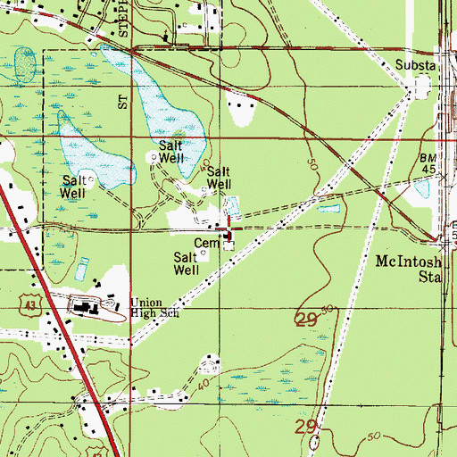 Topographic Map of Saint Paul Baptist Church, AL