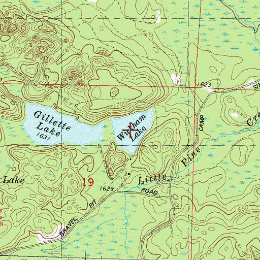 Topographic Map of Vickham Lake, WI
