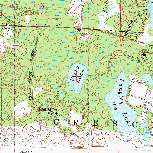 Topographic Map of Vicks Lake, WI