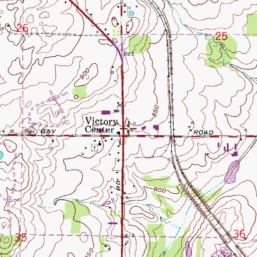 Topographic Map of Victory Center, WI