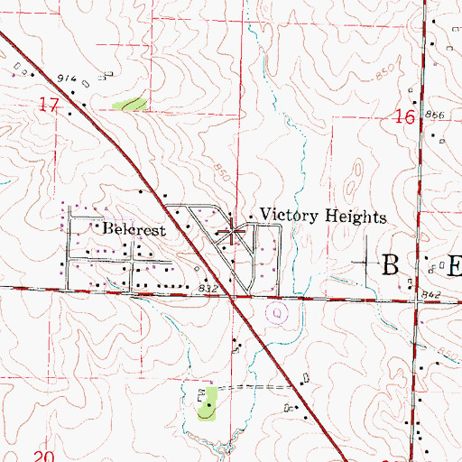 Topographic Map of Victory Heights, WI